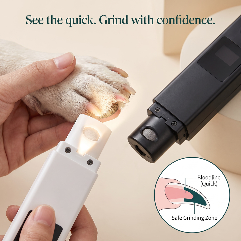Vantry Pet Silent Nail Grinder for Dogs & Cats — Rechargeable, Painless & Stress-Free